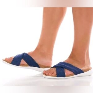 Arcopedico Pantanal Sandals Women’s Blue Jeans Knit Vegan Comfort Shoes